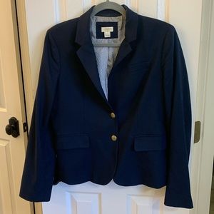 J. Crew Factory Women's Blue Schoolboy Wool Blazer Size 10